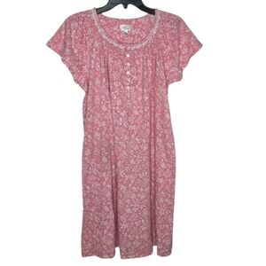 Aria Collection Pink & White Floral Nightgown